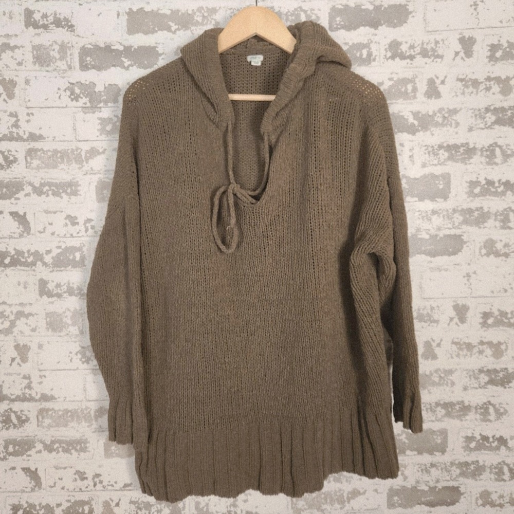 Aerie Knit Pullover Hoodie Sweater Women's Small Relaxed Fit Casual Comfy Ribbed